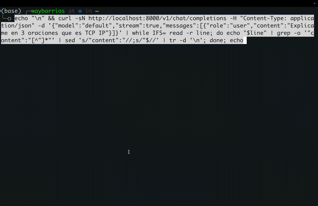 vLLM-MLX streaming response